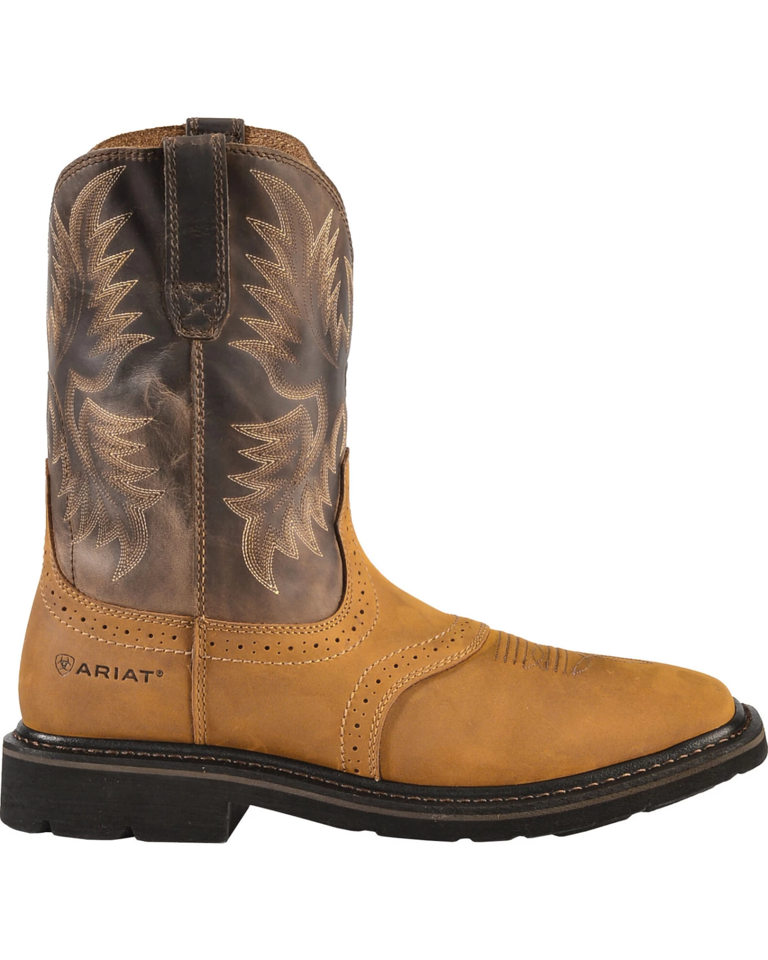 Ariat Men's 10" Sierra Pull On Western Work Boots - Square Toe 2 Ariat Men's 10" Sierra Pull On Western Work Boots - Square Toe - Image 2