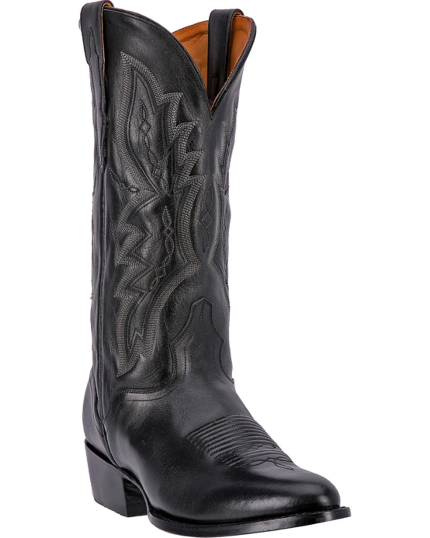 El Dorado Men's Round Toe Vanquished Calf Western Boots 1 El Dorado Men's Round Toe Vanquished Calf Western Boots