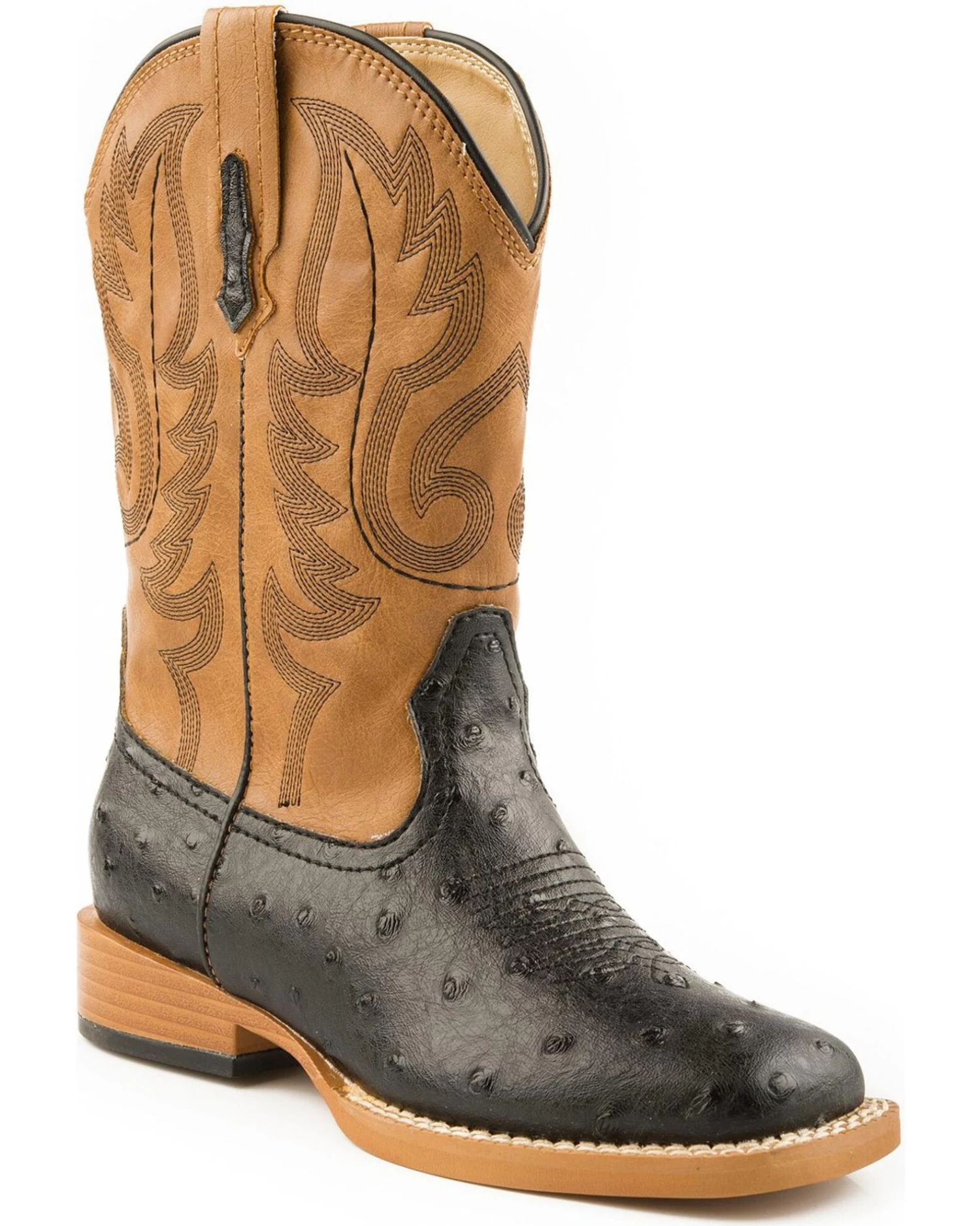 Roper Men's Ostrich Print Western Boots 1 Roper Men's Ostrich Print Western Boots