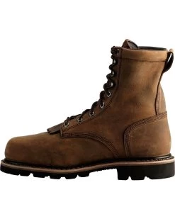 Justin Men's Pulley Waterproof MetGuard 8" Lace-Up Work Boots - Composite Toe -Ariat Store 050D00 41 LT