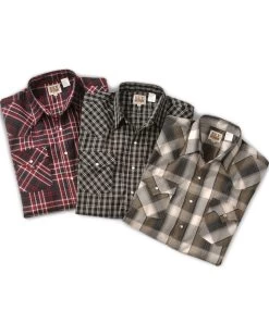 Ely Walker Men's Assorted Plaid Or Stripe Short Sleeve Western Shirt - Big & Tall