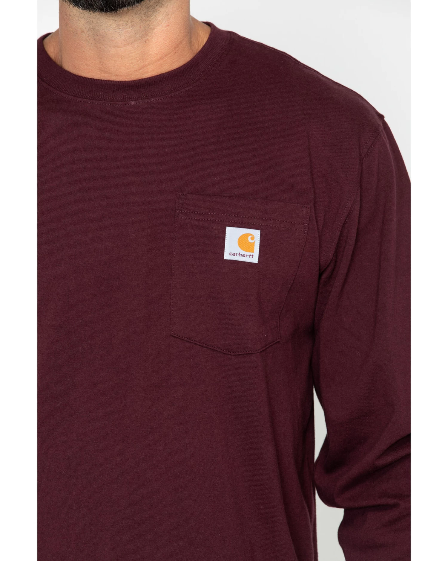 Carhartt Men's Loose Fit Heavyweight Long Sleeve Logo Pocket Work T-Shirt 5 Carhartt Men's Loose Fit Heavyweight Long Sleeve Logo Pocket Work T-Shirt - Image 5