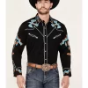 Scully Men's Phoenix Embroidered Retro Long Sleeve Western Shirt 