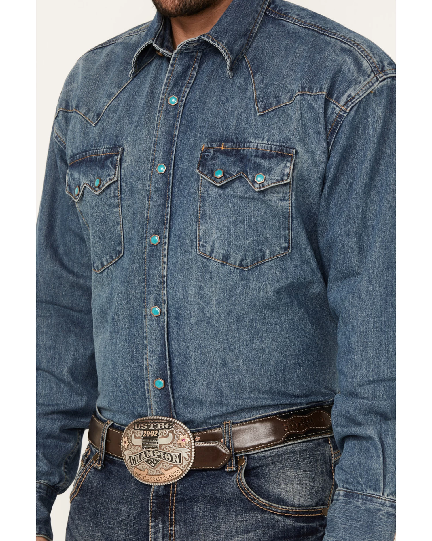 Stetson Denim Snap Western Shirt 3 Stetson Denim Snap Western Shirt - Image 3