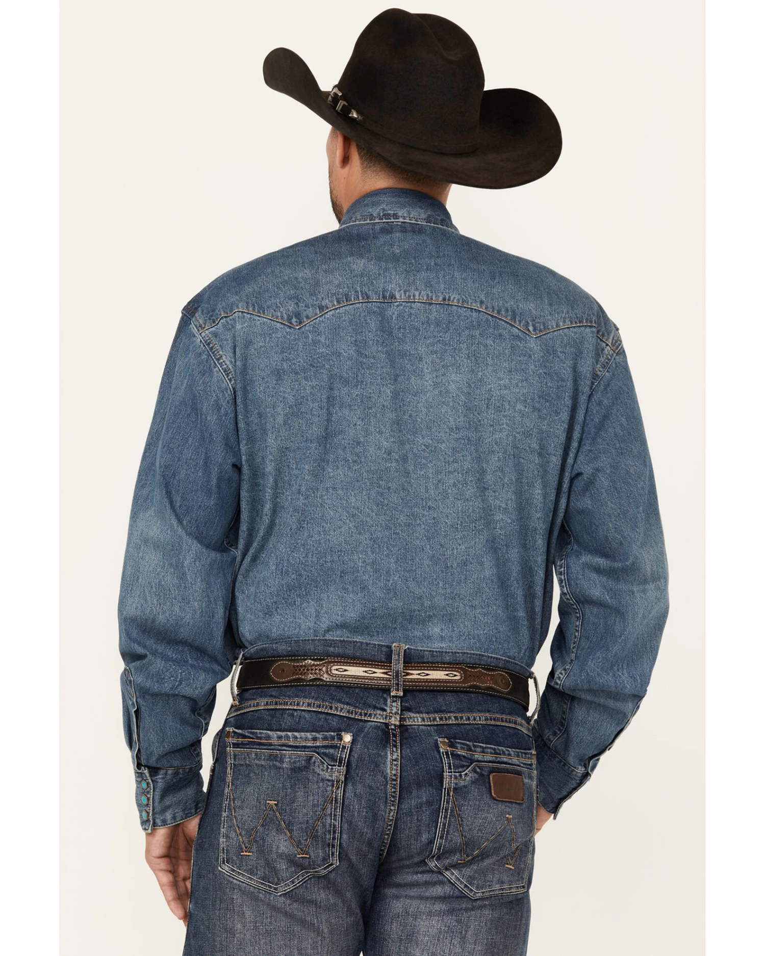 Stetson Denim Snap Western Shirt 4 Stetson Denim Snap Western Shirt - Image 4