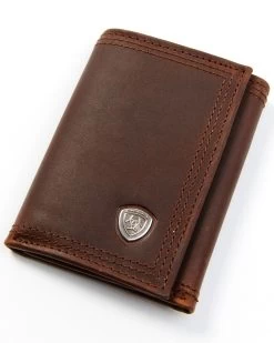 Ariat Men's Tri-Fold Leather Wallet