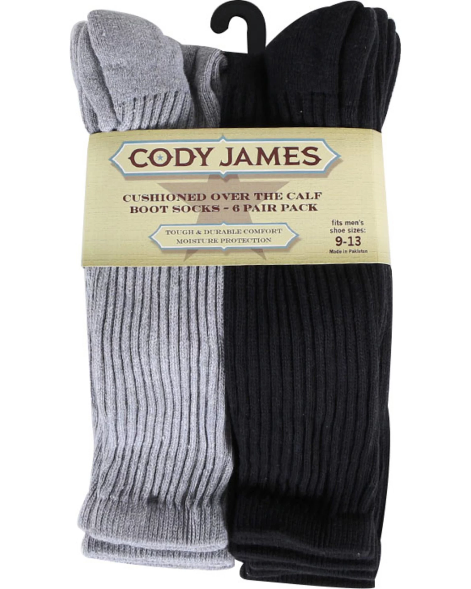 Cody James Men's Cushioned Boot Socks - 6 Pack 1 Cody James Men's Cushioned Boot Socks - 6 Pack