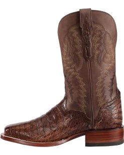 El Dorado Men's Handmade Caiman Belly Stockman Boots - Broad Square Toe -Ariat Store 2000221946 221 LT