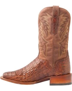 El Dorado Men's Handmade Caiman Back Brass Stockman Boots - Broad Square Toe -Ariat Store 2000221949 221 LT