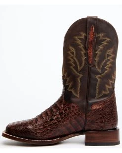 El Dorado Men's Handmade Caiman Back Brass Stockman Boots - Broad Square Toe -Ariat Store 2000221949 221 P3