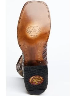 El Dorado Men's Handmade Caiman Back Brass Stockman Boots - Broad Square Toe -Ariat Store 2000221949 221 P7