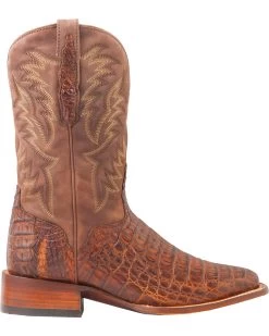 El Dorado Men's Handmade Caiman Back Brass Stockman Boots - Broad Square Toe -Ariat Store 2000221949 221 RT