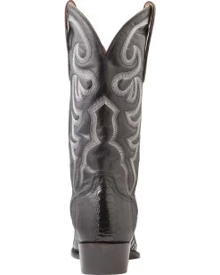 El Dorado Men's Handmade Ostrich Leg Western Boots - Medium Toe -Ariat Store 2000221956 001 BK
