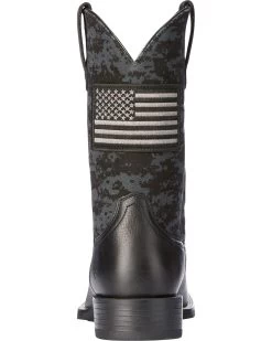 Ariat Men's Camo Sport Patriot Western Performance Boots - Broad Square Toe  -Ariat Store 2000222875 001 BK