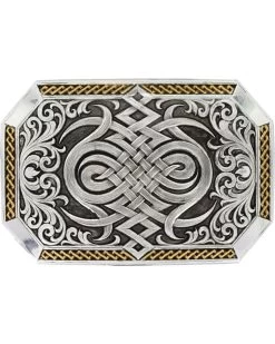 Montana Silversmiths Men's Silver Antiqued Celtic Knot Buckle 
