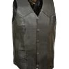 Milwaukee Leather Men's Snap Front Biker Vest - Big & Tall 