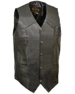 Milwaukee Leather Men's Snap Front Biker Vest - Big & Tall 
