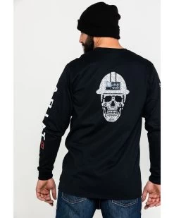 Ariat Men's FR Roughneck Skull Logo Crew Long Sleeve Work T-Shirt  -Ariat Store 2000258817 001 P5