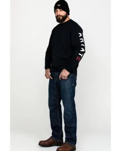 Ariat Men's FR Roughneck Skull Logo Crew Long Sleeve Work T-Shirt  -Ariat Store 2000258817 001 P6