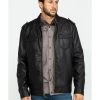 Cody James Men's Backwoods Distressed Faux Leather Moto Jacket 