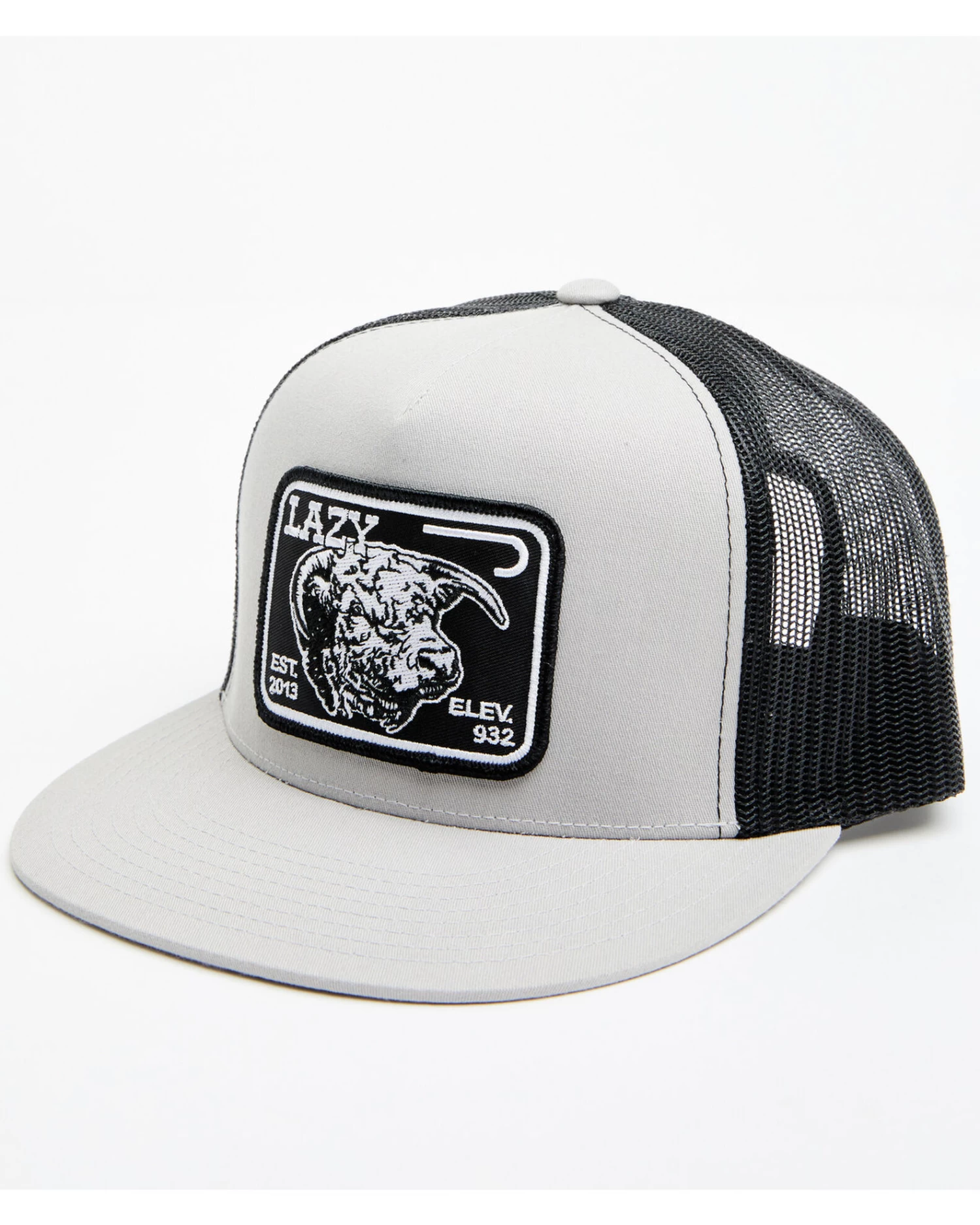 Lazy J Ranch Men's Black Elevation Cowhead Logo Patch Mesh-Back Ball Cap 1 Lazy J Ranch Men's Black Elevation Cowhead Logo Patch Mesh-Back Ball Cap