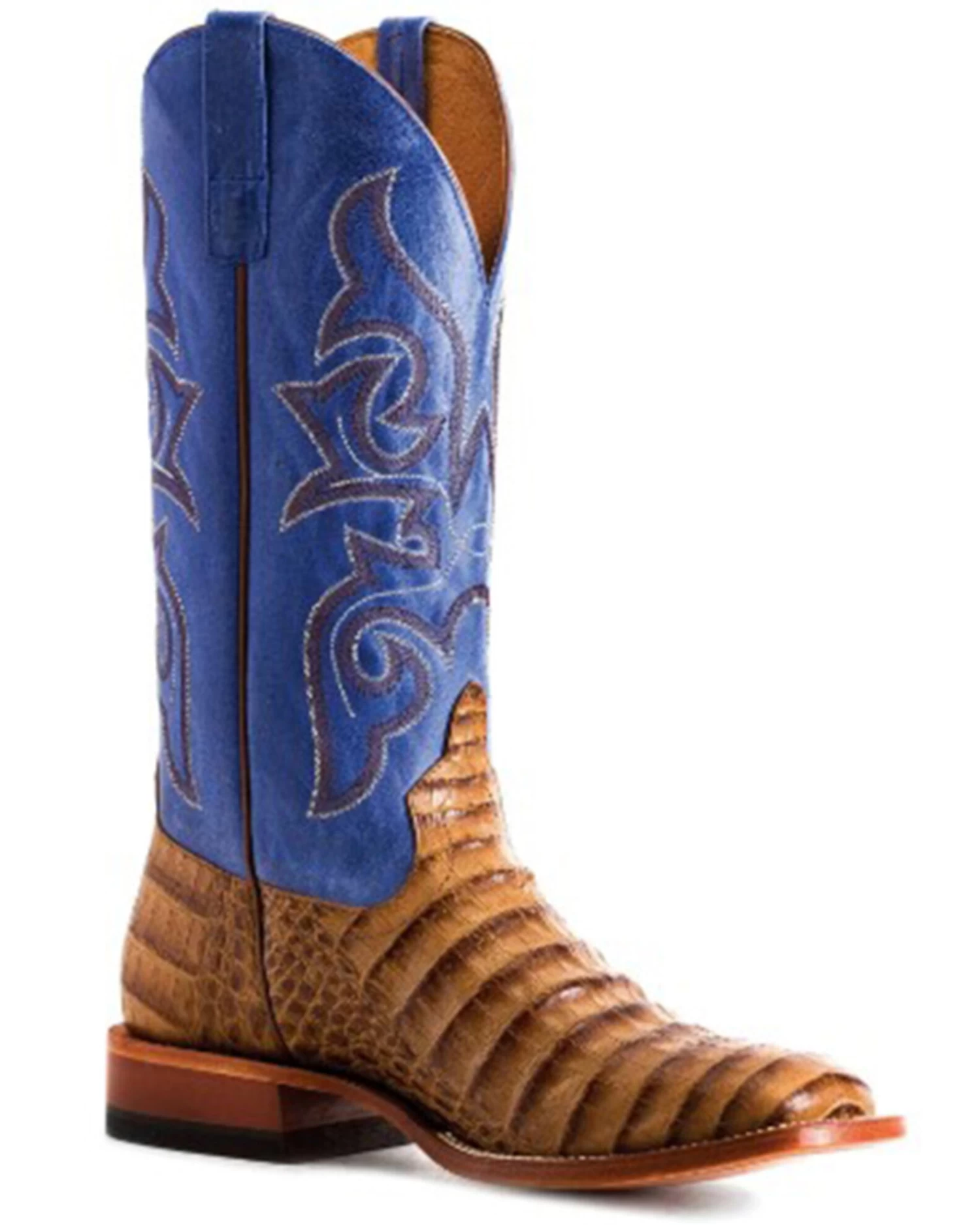 Horse Power Men's Toasted Caiman Print Western Boots - Square Toe 1 Horse Power Men's Toasted Caiman Print Western Boots - Square Toe