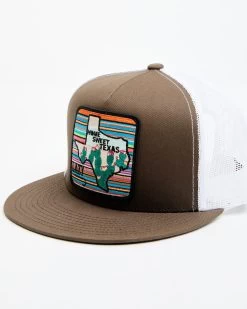 Lazy J Ranch Wear Men's Brown Home Sweet Texas Serape Patch Mesh-Back Ball Cap 