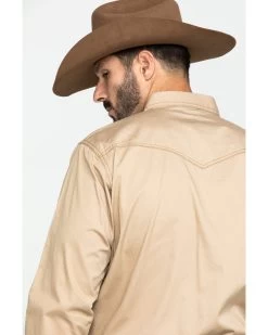 Wrangler Retro Men's Tan Solid Long Sleeve Western Shirt - Tall 10 Wrangler Retro Men's Tan Solid Long Sleeve Western Shirt - Tall -Ariat Store 2000292992 280 P5