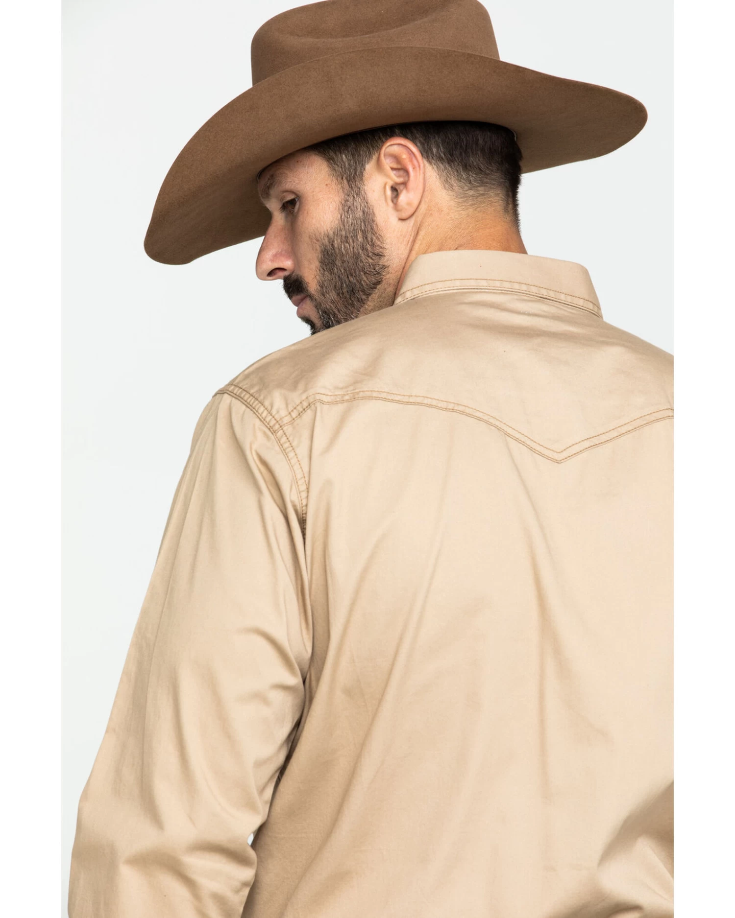 Wrangler Retro Men's Tan Solid Long Sleeve Western Shirt - Tall 5 Wrangler Retro Men's Tan Solid Long Sleeve Western Shirt - Tall - Image 5