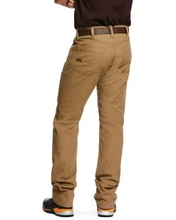 Ariat Men's Khaki Rebar M4 Made Tough Durastretch Straight Leg Work Pants - Big 