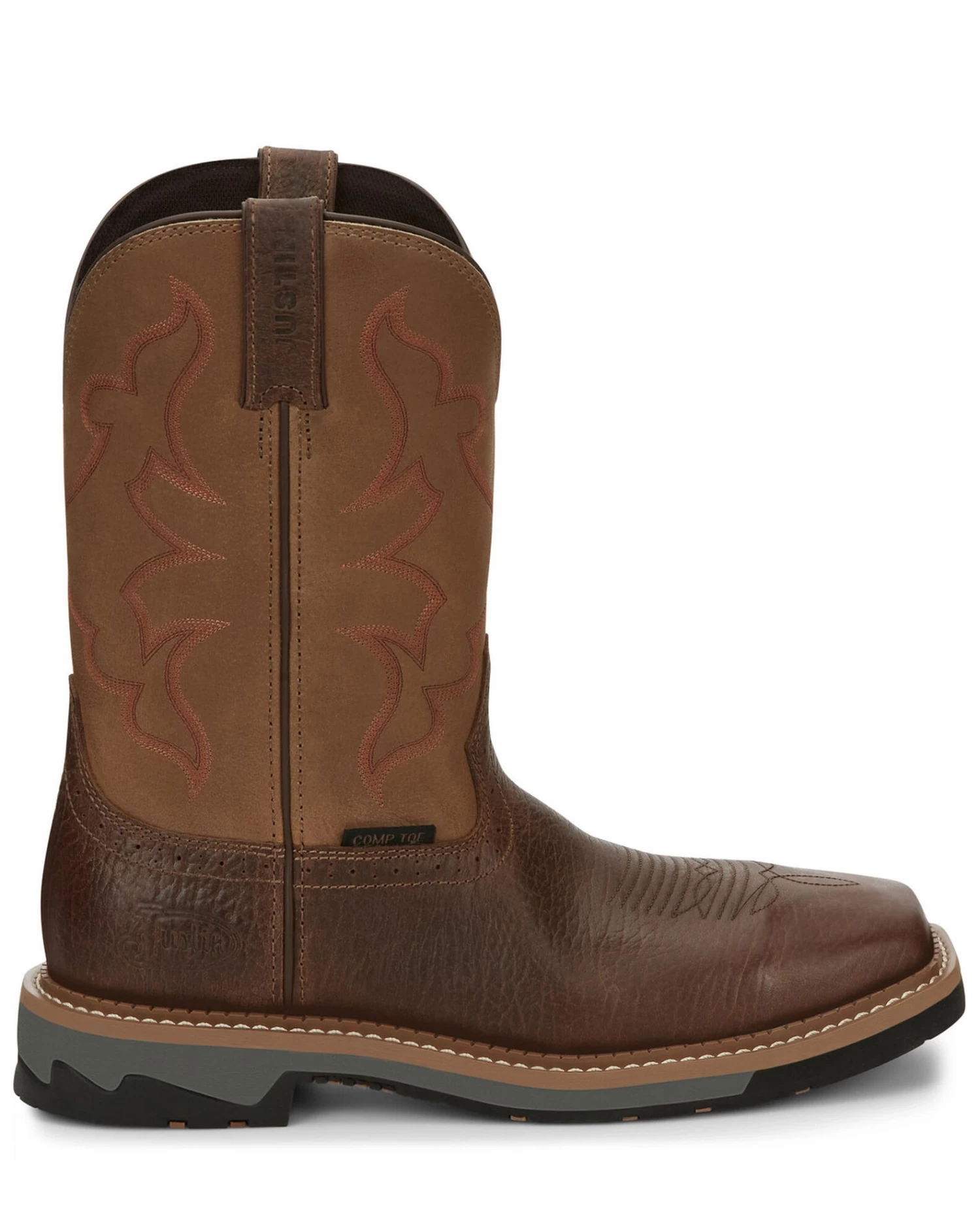 Justin Men's Carbide Western Work Boots - Composite Toe 2 Justin Men's Carbide Western Work Boots - Composite Toe - Image 2