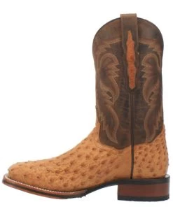 Dan Post Men's Kershaw Exotic Ostrich Skin Western Boots - Broad Square Toe -Ariat Store 2000337937 280 P3