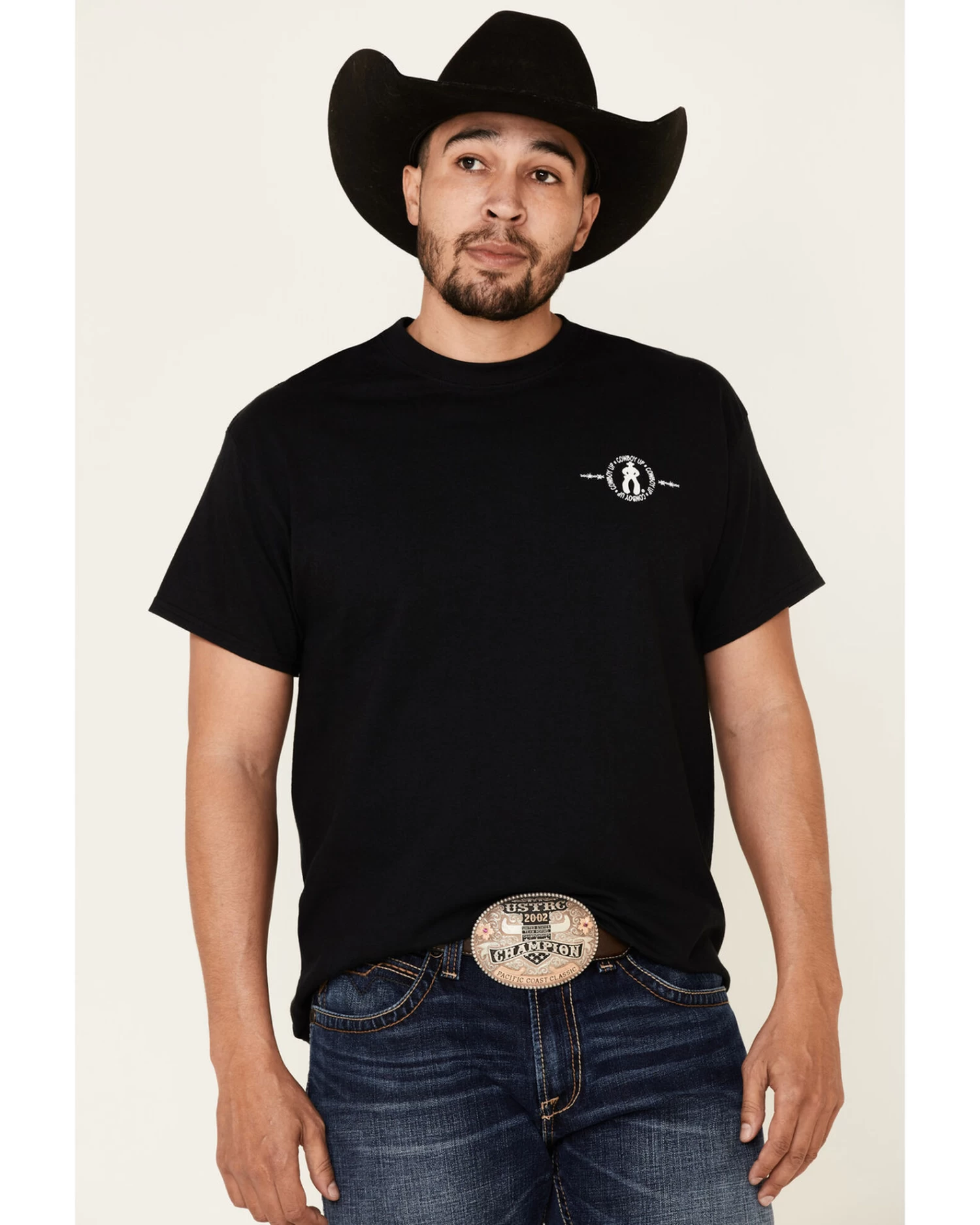 Cowboy Up Men's Two Words America Short Sleeve Graphic T-Shirt 1 Cowboy Up Men's Two Words America Short Sleeve Graphic T-Shirt