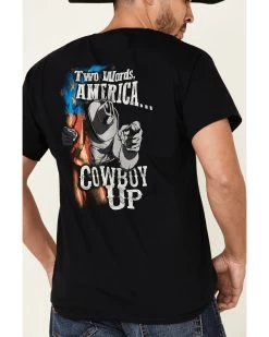 Cowboy Up Men's Two Words America Short Sleeve Graphic T-Shirt 8 Cowboy Up Men's Two Words America Short Sleeve Graphic T-Shirt -Ariat Store 2000339262 001 P4