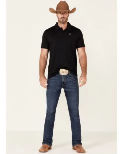 HOOey Men's Cowboy Golf Print The Weekender Short Sleeve Polo Shirt 