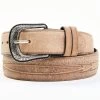 Moonshine Spirit Men's Brown Southwestern Stitched Leather Belt