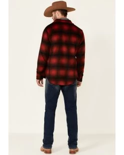 Powder River Outfitters Men's Red Ombre Plaid Wool Button-Front Shirt Jacket 7 Powder River Outfitters Men's Red Ombre Plaid Wool Button-Front Shirt Jacket -Ariat Store 2000345241 910 P4