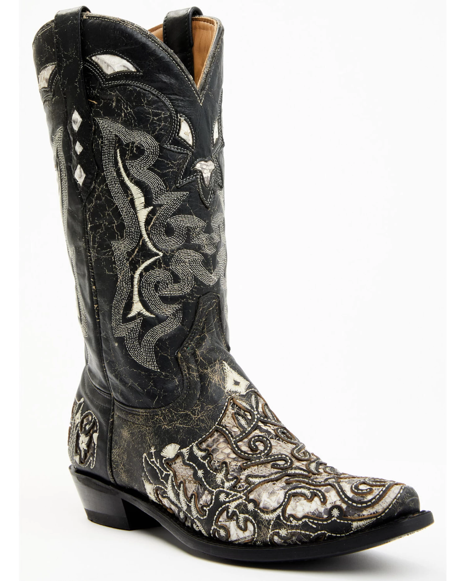 Corral Men's Exotic Python Skin Inlay Western Boots - Snip Toe 1 Corral Men's Exotic Python Skin Inlay Western Boots - Snip Toe