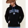 Cinch Men's Solid Black Logo Brand Hooded Sweatshirt 