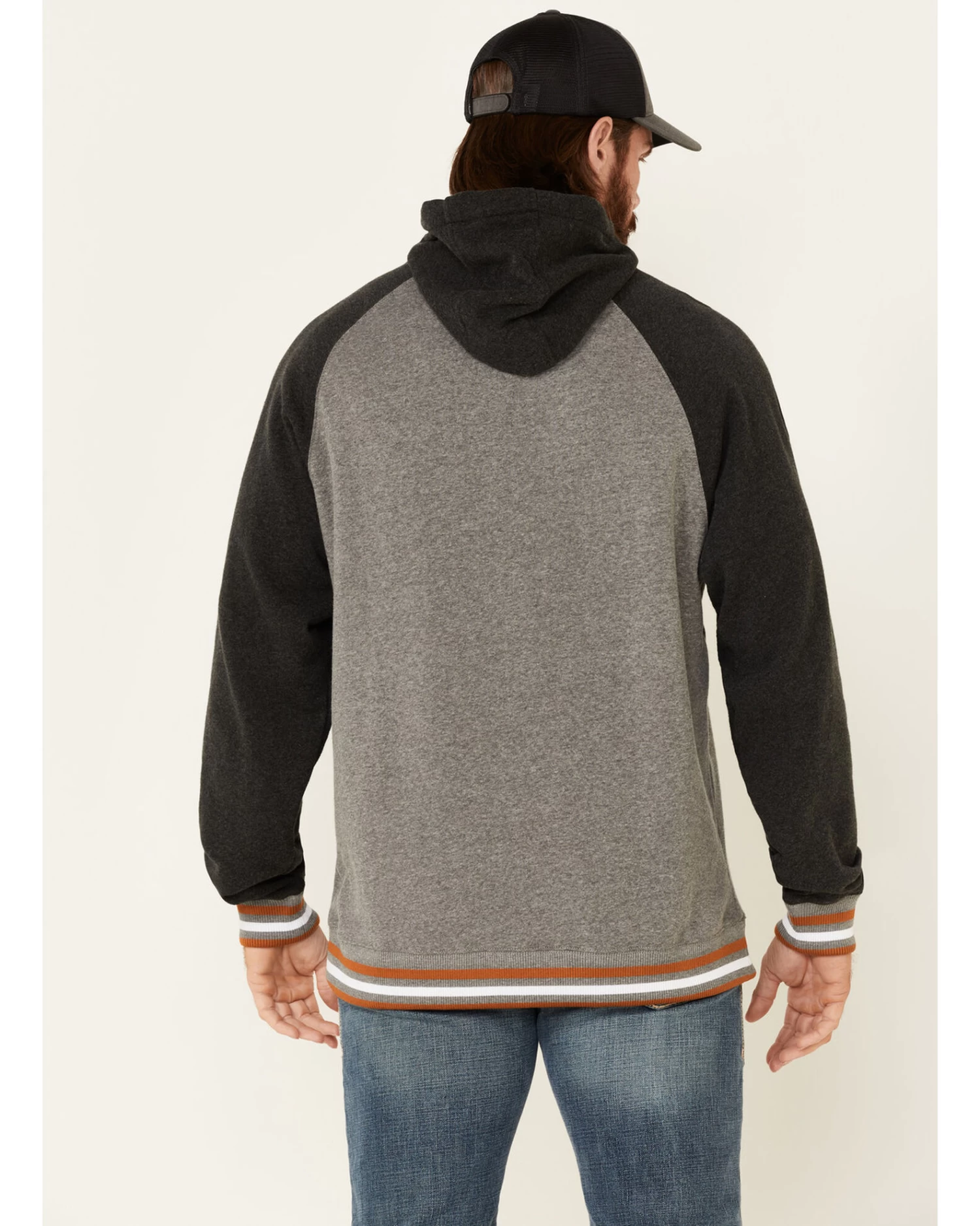 Cinch Men's Vintage Logo Raglan Hooded Sweatshirt 4 Cinch Men's Vintage Logo Raglan Hooded Sweatshirt - Image 4