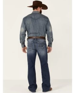 Cody James Men's Double Kicker Medium Dark Wash Stretch Relaxed Bootcut Jeans  -Ariat Store 2000351797 400 P3