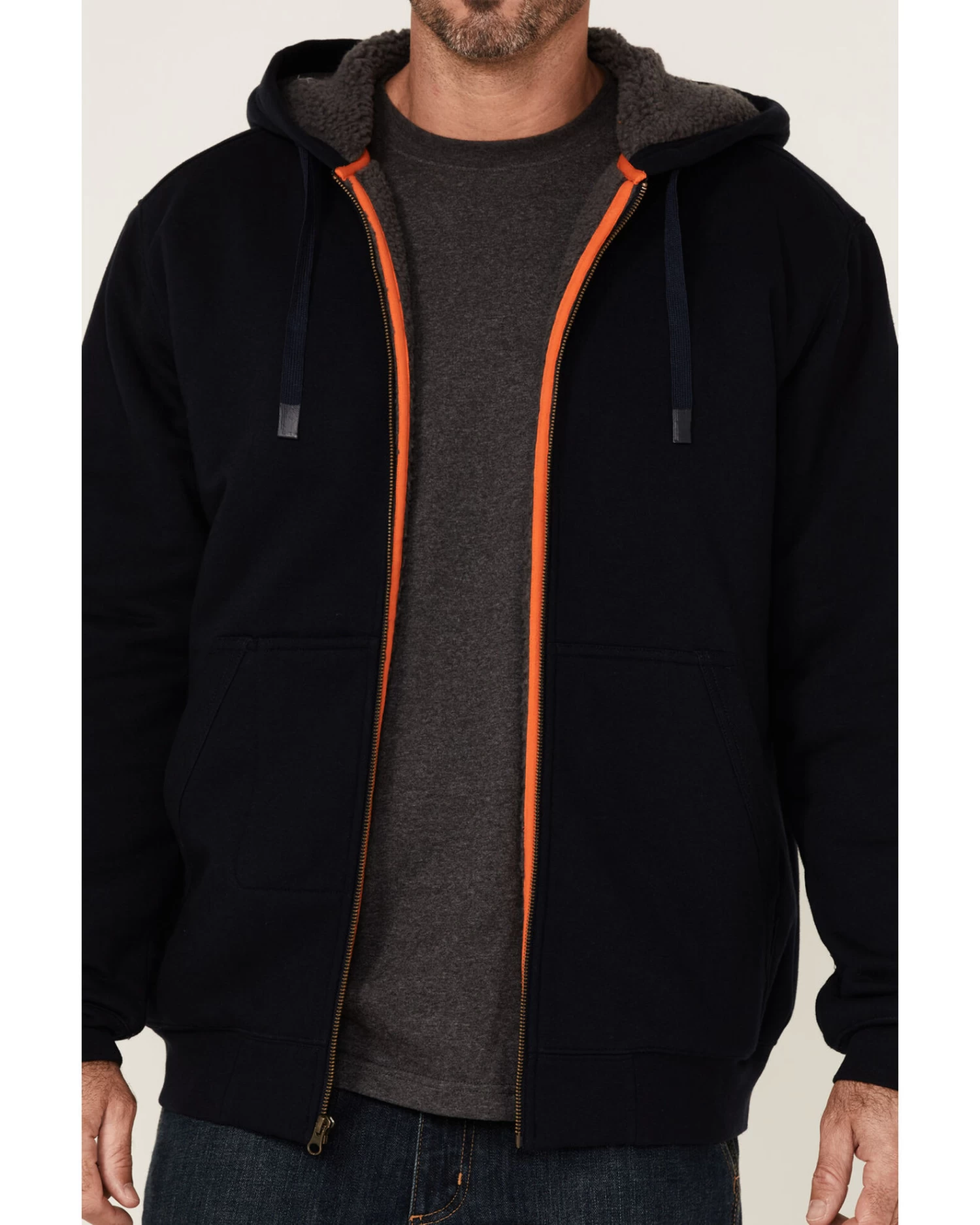 Hawx Men's Navy Sherpa Lined Zip-Front Hooded Work Jacket 3 Hawx Men's Navy Sherpa Lined Zip-Front Hooded Work Jacket - Image 3