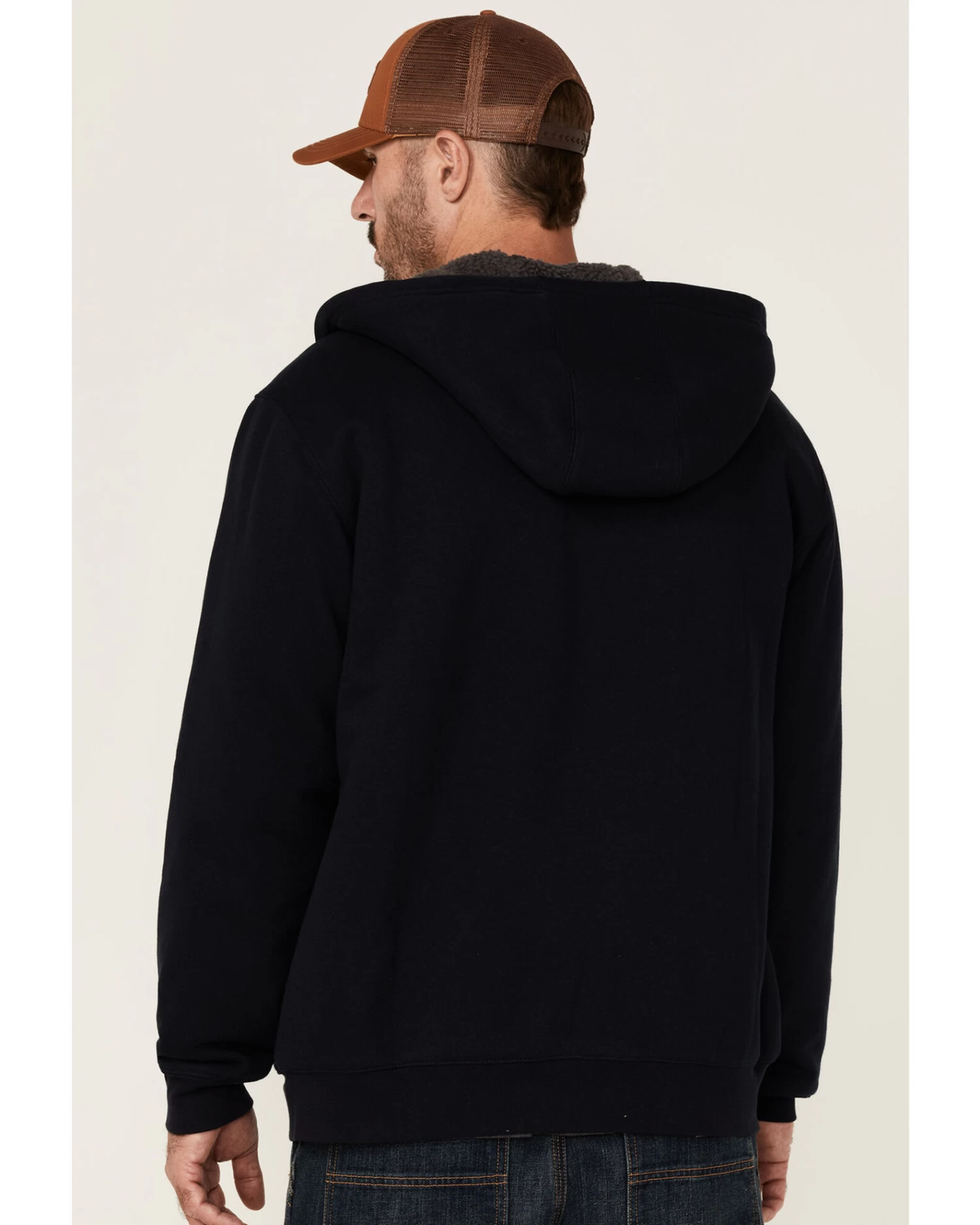 Hawx Men's Navy Sherpa Lined Zip-Front Hooded Work Jacket 4 Hawx Men's Navy Sherpa Lined Zip-Front Hooded Work Jacket - Image 4