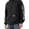 Carhartt Men's FR Force Midweight Sleeve Logo Hooded Work Sweatshirt - Tall