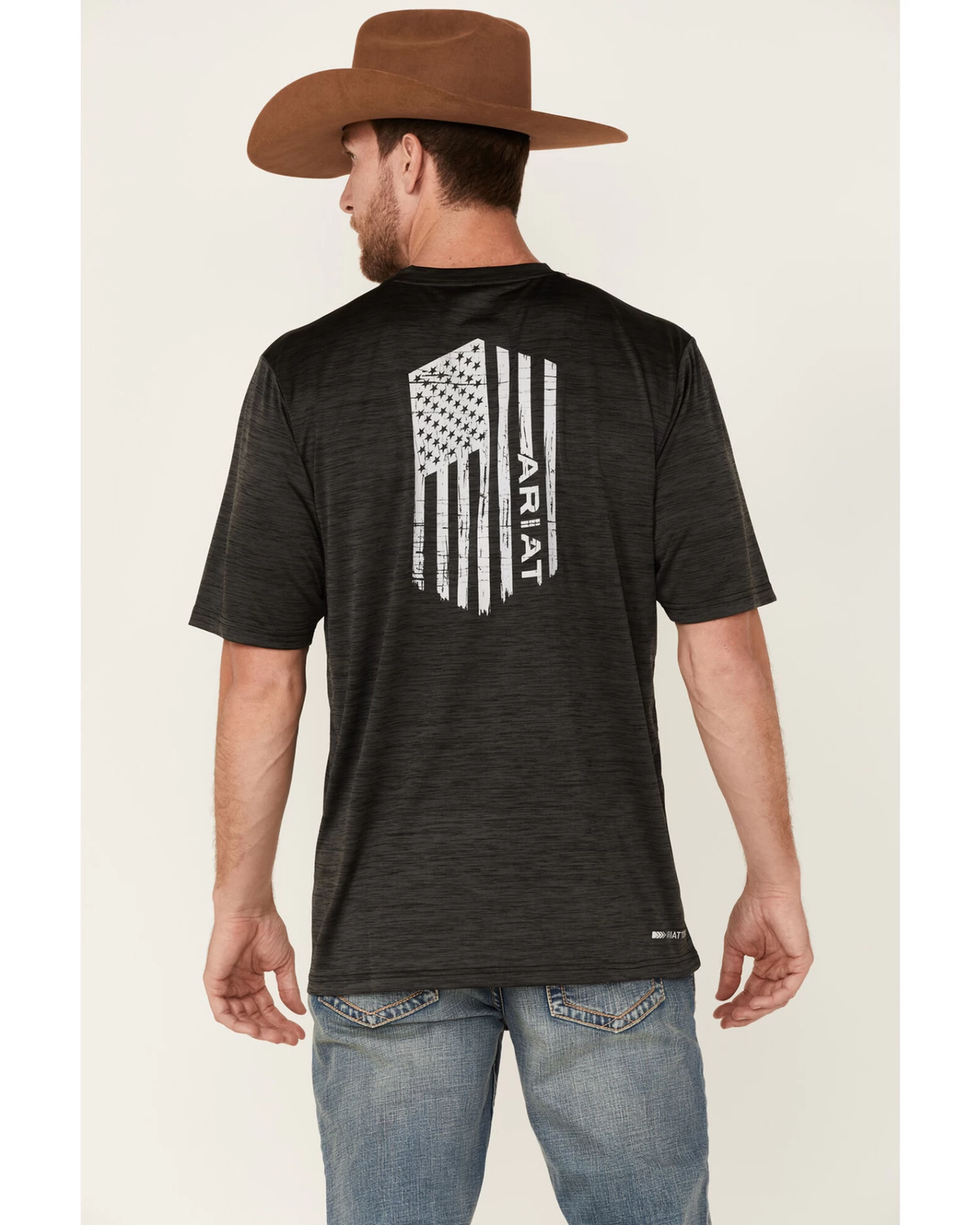 Ariat Men's Charcoal Charger Vertical Flag Graphic Short Sleeeve T-Shirt 4 Ariat Men's Charcoal Charger Vertical Flag Graphic Short Sleeeve T-Shirt - Image 4