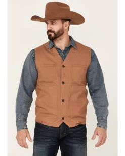 Blue Ranchwear Men's Solid Button-Down Duck Canvas Vest 