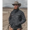 Blue Ranchwear Men's Button-Down Dark Denim Trucker Jacket 