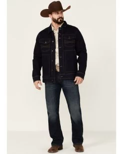 Blue Ranchwear Men's Button-Down Dark Denim Trucker Jacket 7 Blue Ranchwear Men's Button-Down Dark Denim Trucker Jacket -Ariat Store 2000358857 401 P3
