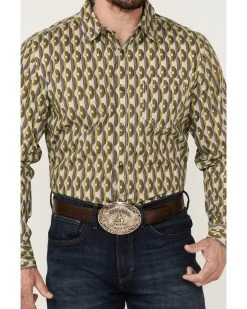 Gibson Men's Funk Geo Print Long Sleeve Button-Down Western Shirt -Ariat Store 2000359607 341 P3