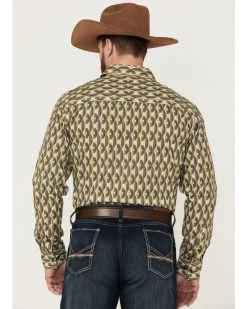 Gibson Men's Funk Geo Print Long Sleeve Button-Down Western Shirt -Ariat Store 2000359607 341 P4